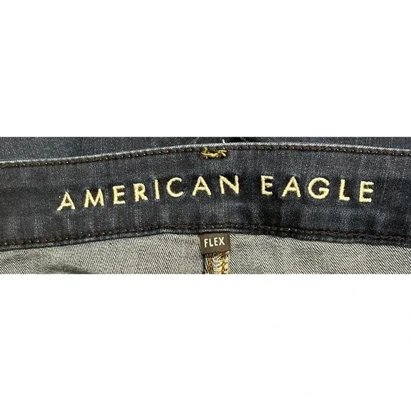 American Eagle Jeans Mens 34X36 Blue Actual 33X34 Flex Slim Straight Dark Wash - Picture 6 of 10